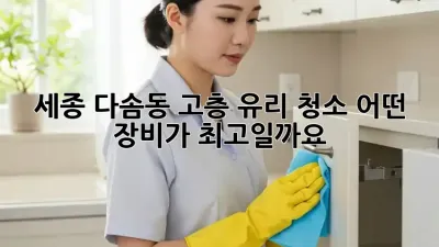 세종 다솜동 고층 유리 청소, 어떤 장비가 최고일까요?