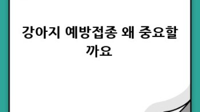 우리 강아지, 예방접종 제대로 챙겨주기🐶💉