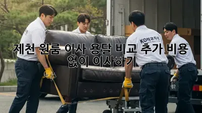 제천 원룸 이사 용달 비교: 추가 비용 없이 이사하기